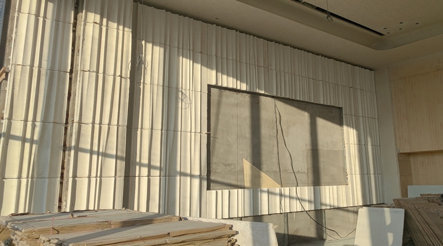 感恩陜西榆林吳堡劇院再下飾紀上品GRG背景墻訂單